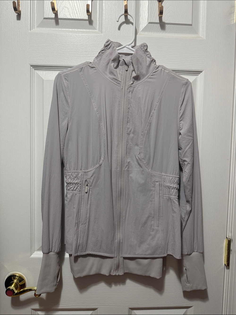 lululemon athletica Light Gray Zip-Up Bomber Jacket